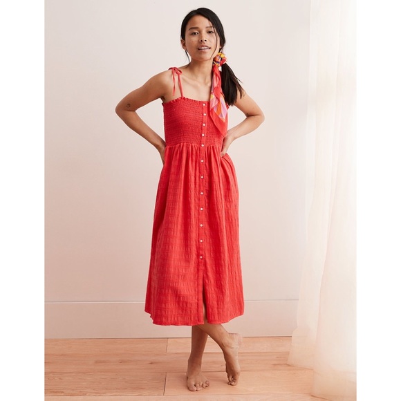 aerie Dresses & Skirts - Aerie Smocked Button Midi Dress